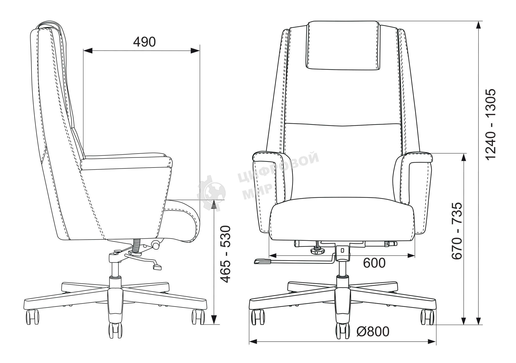 Кресло руководителя Бюрократ DUKE белый, кожа, крестовина металл/дерево