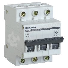 Выключатель автоматический  Iek MVA25-3-040-C  ВА47-29 3Р 40А 4,5кА х-ка С GENERICA