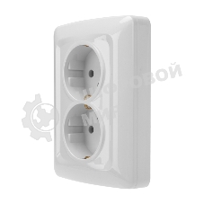 Розетка Kranz 2-ая DEA с/з с/у 16А белый (1/10/100)