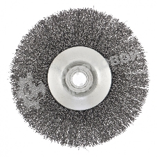 Щетка для УШМ Сибртех 125 мм, М14, Тарелка, витая проволока 0,3 мм