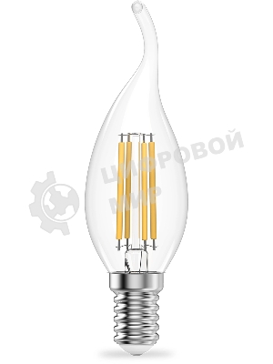 Лампа филам. Gauss Filament 8Вт цок.:E14 свеча св.свеч.бел.теп. (упак.:10шт) (42118)
