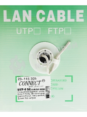 Кабель сетевой Premier 23-115 305 UTP 4 пары cat.5E solid CCA 305м серый