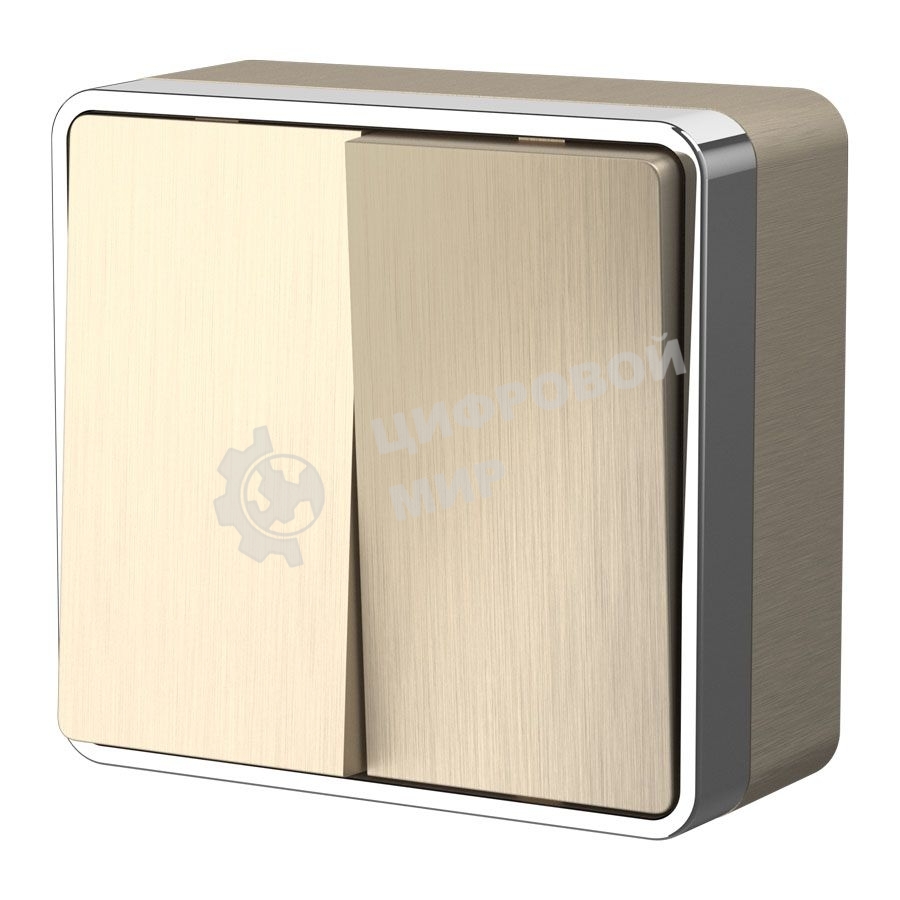 Выключатель двухклавишный Gallant (шампань рифленый) W5020010