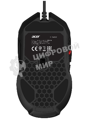 Мышь проводная Acer OMW160 черный, 6400 dpi, USB, кнопки - 8