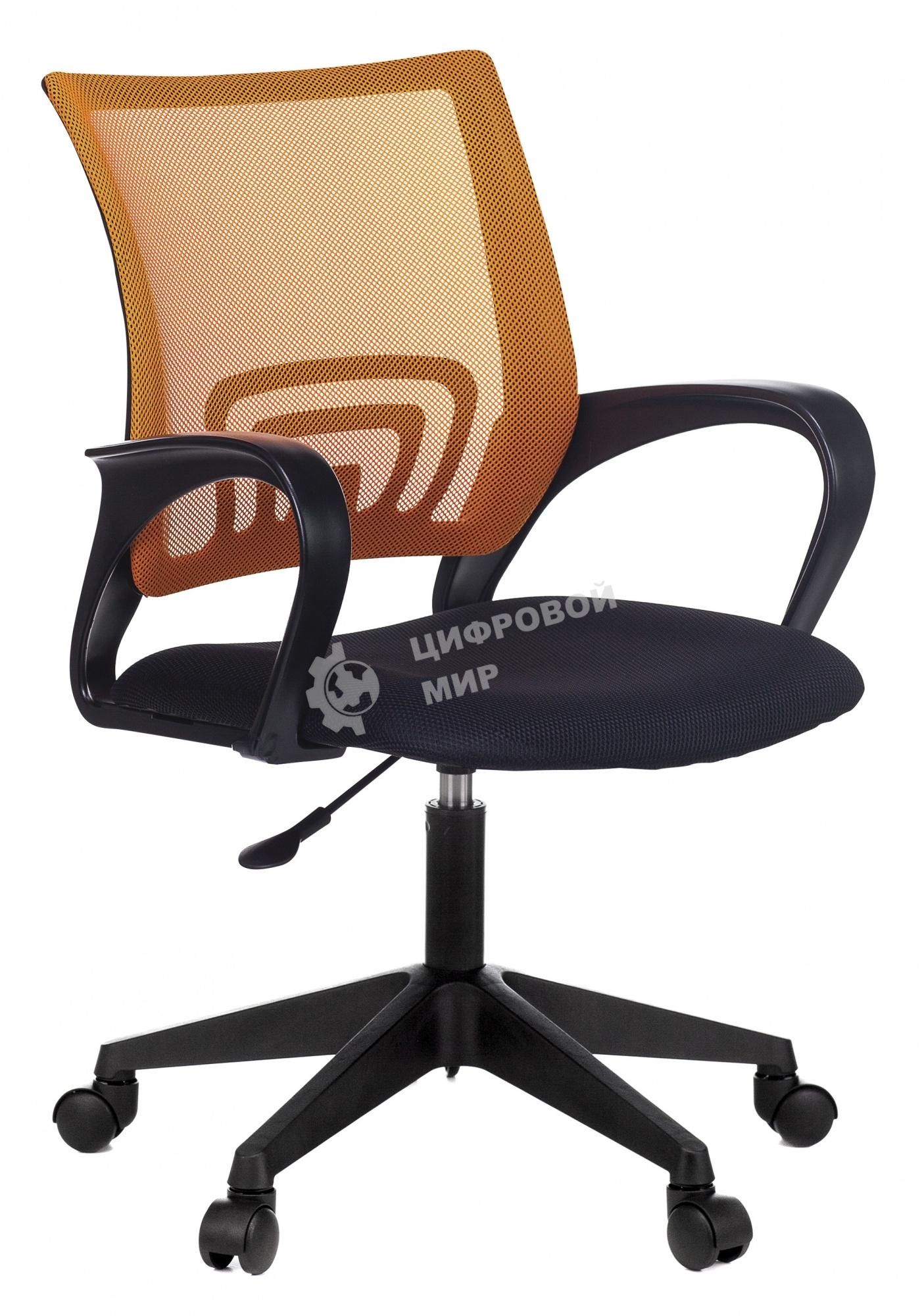 Кресло компьютерное Бюрократ CH-695NLT оранжевый TW-38-3 сиденье черный TW-11, сетка/ткань, крестовина пластик