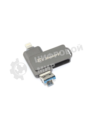 Флешка USB Dr. Memory 051, 4Gb, USB 3.0/USB Type-C, R/W 70/40, серый