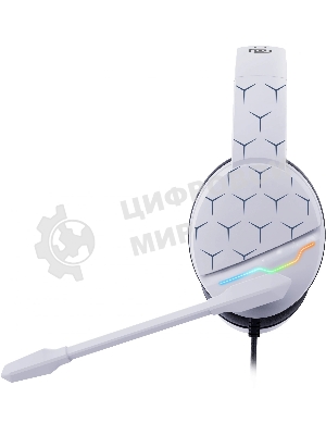 Гарнитура Oklick HS-L710G белый/чёрный, проводная, USB, подсветка