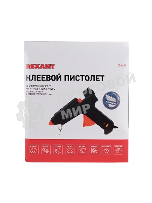 Клеевой пистолет Rexant, 60 Вт, Ø11 мм, настройка температуры 120-240℃, кейс