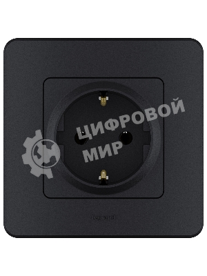 Розетка 2К+З немецкий стандарт 16А 250 В антрацит