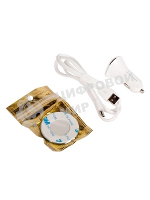 Автомобильная зарядка (от прикуривателя) 2USB 2.4A для Type-C More choice AC22a, белый