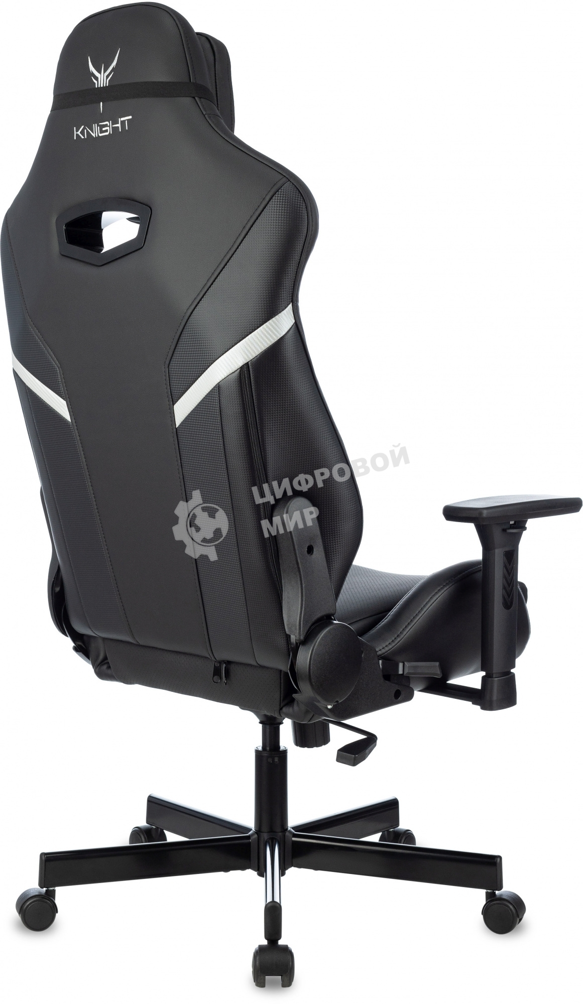 Кресло игровое Knight Thunder 5X черный эко.кожа крестов. металл