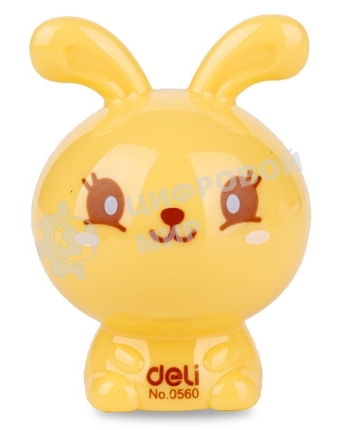 Точилка для карандашей ручная Deli Rabbit E0560, 1 отверстие, пластик, ассорти блистер
