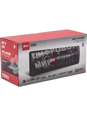 Автомагнитола ACV AVS-401UBR, 1 DIN, Bluetooth, USB Type-A, AUX