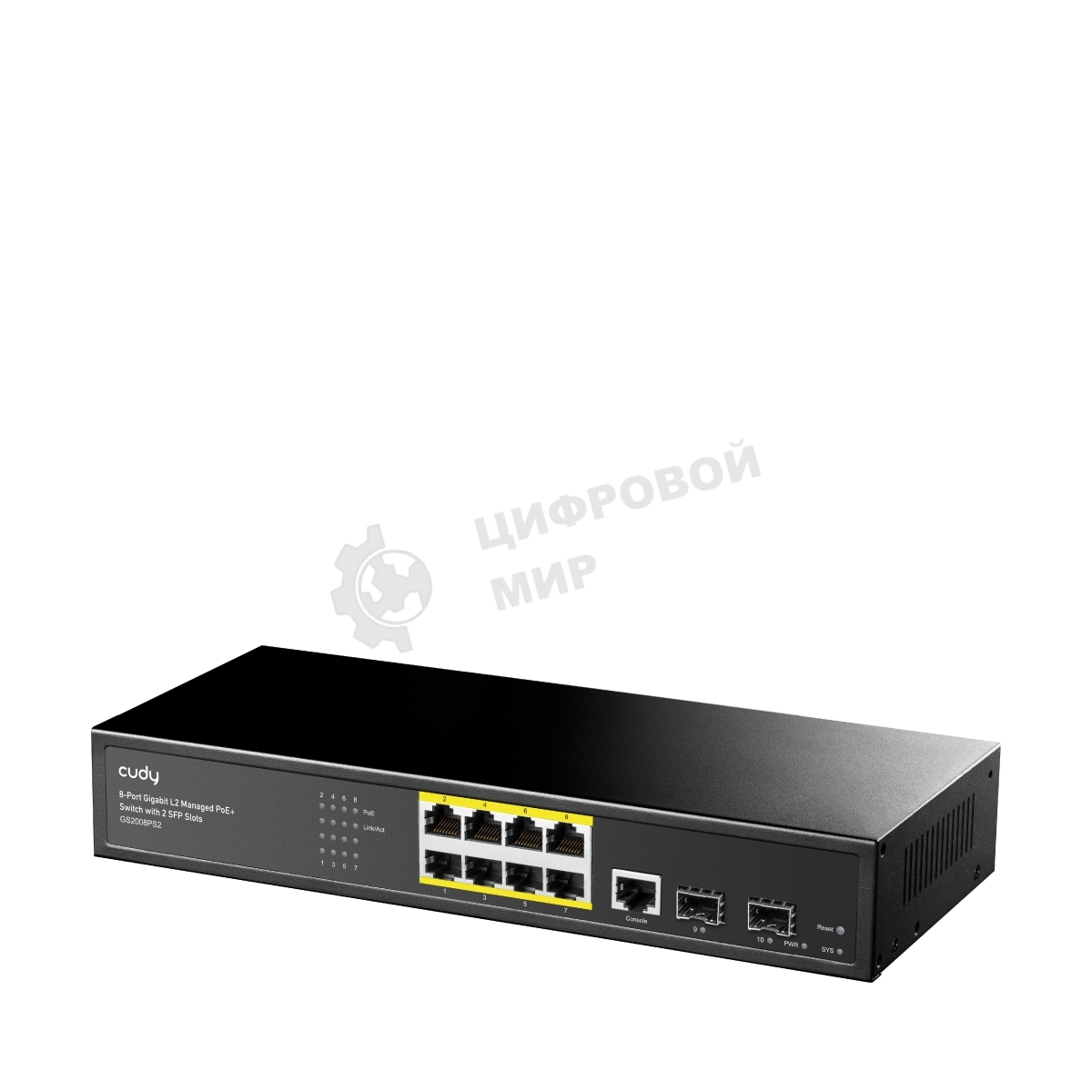 Коммутатор Cudy GS2008PS2 (L2) 8x1 Гбит/с 2SFP 8PoE+ 120W управляемый