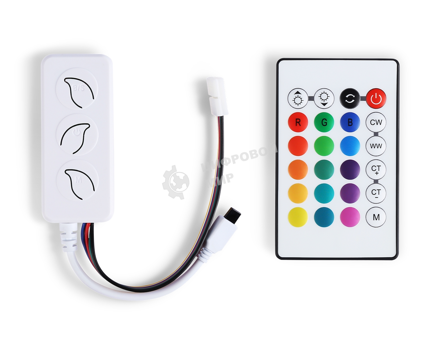 Контроллер GS11601 WIFI Tuya RGB+CCC 10A 12V 120W/ 24V 240W (ПДУ ИК CR2025)