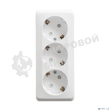 Розетка 3-м ОП Этюд 16А 250В защ. шторки с заземл. белый SchE PA16-012B