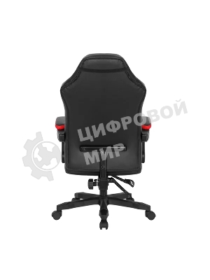 Кресло Defender CRUISER BLACK/RED черный/красный, экокожа, подставка для ног