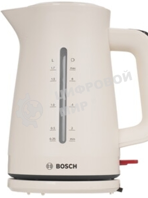 Электрочайник Bosch TWK3M127 бежевый, 1.7 л, 2400 Вт, скрытый нагревательный элемент