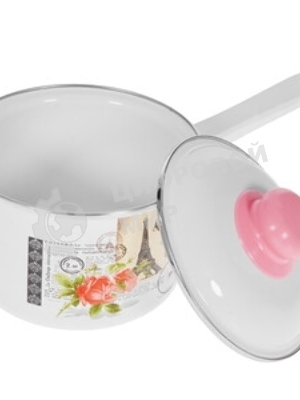 Ковш APPETITE SH05253 pretty 1,5 лиз нерж. стали. Объем 1,5л, размеры: 16х7,5 см, стекл. крышка, прутковая ручка,подар.коробка