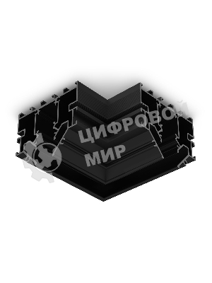 Коннектор угловой 90° для шинопровода GL1981 BK черный 100*100