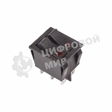 Выключатель клавишный Rexant 250V 15А (6с) ON-OFF черный с подсветкой двойной