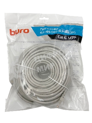 Патч-корд Buro Basic UTP 4 пары cat6 CCA molded 30м серый RJ-45 (m)-RJ-45 (m)