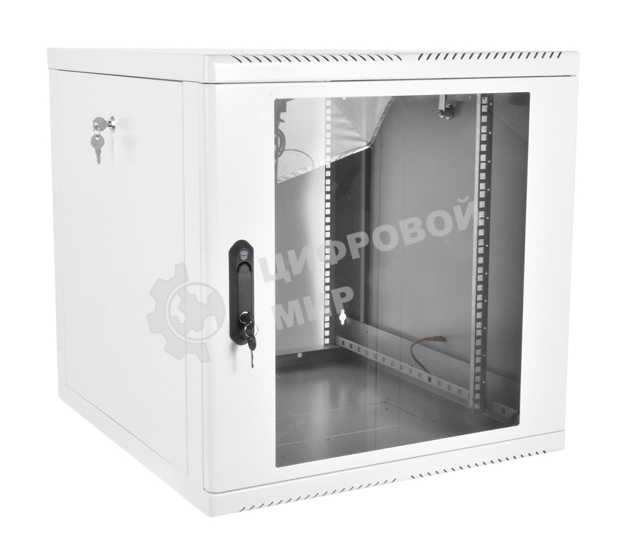 Шкаф телекоммуникационный настенный разборный 9U (600 × 520), съемные стенки, дверь стекло