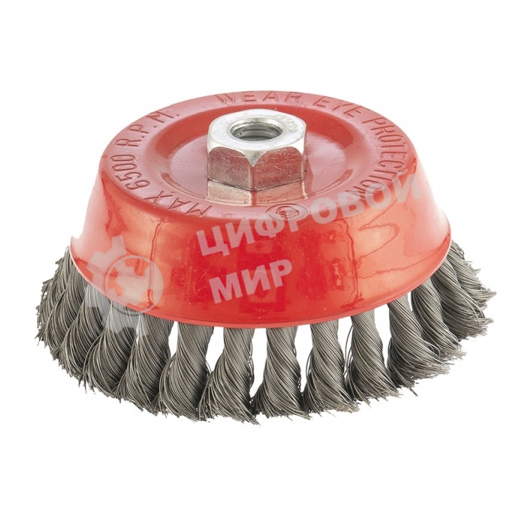 Щетка Matrix для УШМ, 125 мм, М14, Чашка, крученая проволока 0,35 мм