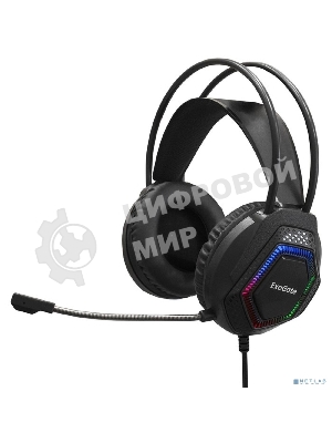 Гарнитура Exegate Cosmos HS-704GL чёрный, проводная, USB, виртуальный звук 7.1, подсветка