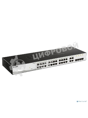 Коммутатор управляемый L2 D-Link DGS-1210-28/FL2A с 24 портами 10/100/1000Base-T и 4 комбо-портами 100/1000Base-T/SFP