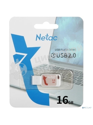 Флешка USB Netac UA31 (NT03UA31N-016G-20P), 16Gb, USB 2.0, R/W 110/45, розовый/белый