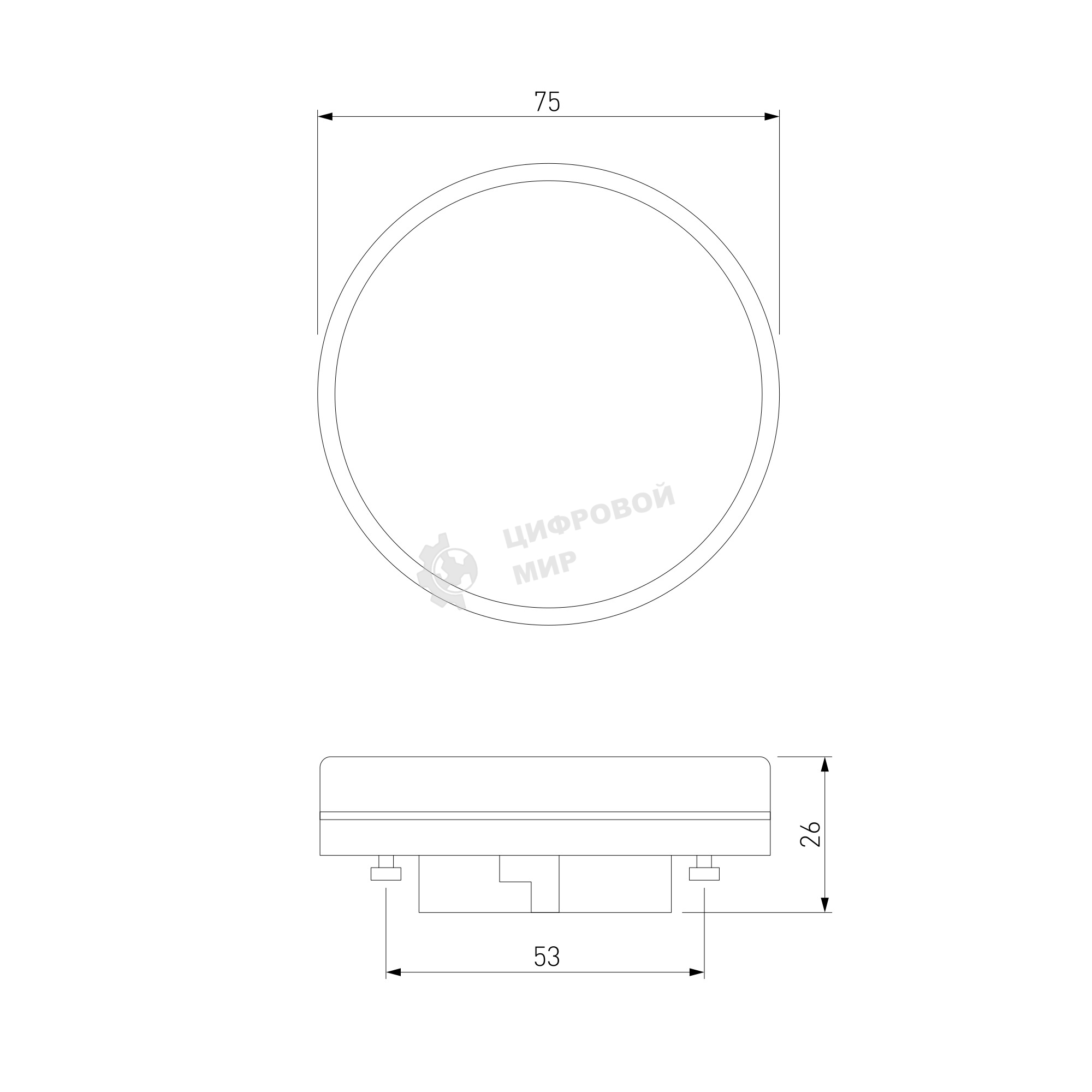 BLGX5303 / Светодиодная лампа GX53 LED PC 8W 4200K