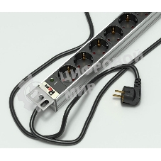 Блок розеток Rem-16 с инд., 9 Shuko, 16A, алюм., 19