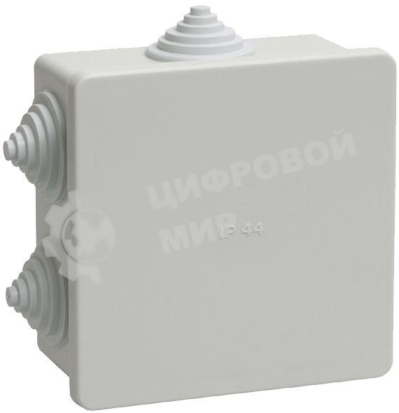 Коробка КМ41235 распаячная IEK UKO11-085-085-040-K41-44 для о/п 85х85х40 мм IP44 (RAL7035, 6 гермовводов)