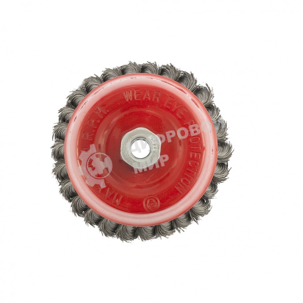 Щетка Matrix для УШМ, 125 мм, М14, Чашка, крученая проволока 0,35 мм