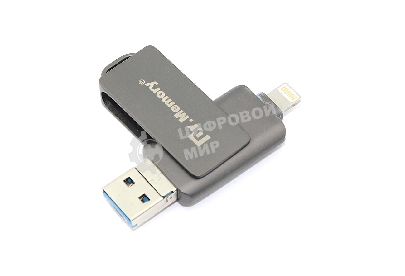 Флешка USB Dr. Memory 051, 4Gb, USB 3.0/USB Type-C, R/W 70/40, серый