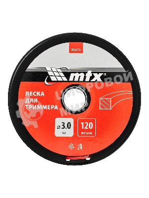 Леска для триммера MTX квадрат 3,0 мм х 120 м, на катушке