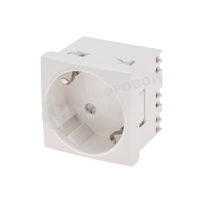 Розетка электрическая Rexant 45x45, CEE 7/4, 2K+3, 16A, белая