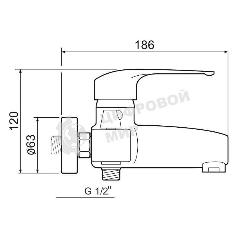 SL50-009E Смеситель для ванны, ø40