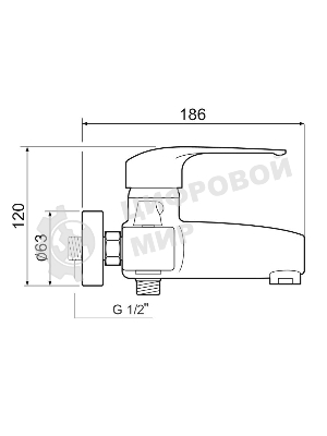 SL50-009E Смеситель для ванны, ø40