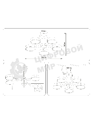 Светильник Ambrella light FL4828/5 BK черный 3000K-6400K 65W D580*160 (ПДУ ИК)