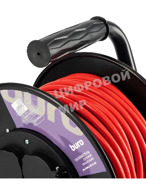 Сетевой удлинитель Buro BU-PSR4.30/G-16 30м (4 розетки) оранжевый (коробка)