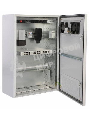 Шкаф настенный ЦМО ШТВ-Н-6.6.3-4ААА 6U 600x330 мм пер. дв. стал. лист несъемные бок. пан. 57 кг серый