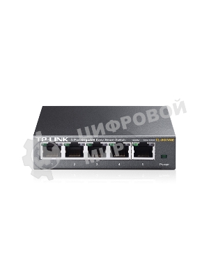Коммутатор сетевой TP-Link SMB TL-SG105E 5-Port Gigabit Desktop Easy Smart Switch, 5 10/100/1000Mbps RJ45 ports, MTU/Port/Tag-based VLAN, QoS, IGMP Snooping