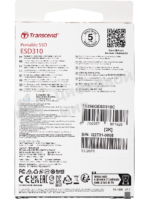 Твердотельный диск 256GB Transcend ESD310C, USB 3.2 Gen 2.1 Type-C [R/W - 1050/950 MB/s]