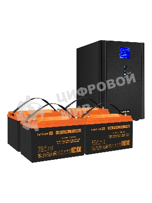 Комплект источника бесперебойного питания Exegate EX295991RUS + батарея 100Aч EX285656RUS 4шт (инвертор, синус, для котла) ExeGate SineTower SZ-5000.LCD.AVR.2SH.1C13.T.RJ.USB 5000VA/4000W, чистый синусоида, LCD дисплей, AVR, 2*Schuko+1*C13+клеммы, RJ45/11, USB, линейно-интерактивный, Black + батарея ExeGate HRL 12-100 (12В, 100А·ч) 4шт