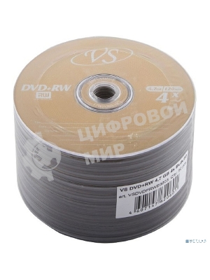 Диск DVD+RW VS 4.7 Gb, 4x, Bulk (50), (50/600).