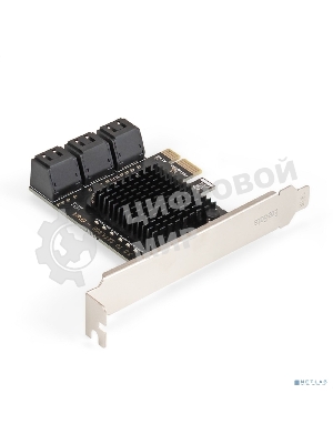 Контроллер ExeGate EXE-516v2 (PCI-E x1 v2.0, SATA3 6Gb/s, 6 int, ASMedia Chipset ASM1166)