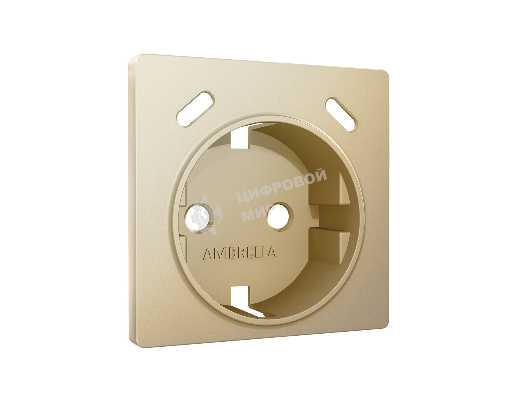 Лицевая панель ALFA (Шампань) для электрической розетки с/з со шторками 2USB C+C QUANT AP6105