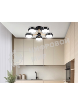 Светильник Ambrella light FL4828/5 BK черный 3000K-6400K 65W D580*160 (ПДУ ИК)